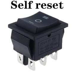 1PCS KCD4 25X31mm Black Rocker Switch 6 Pin 3 Position ON-OFF-ON Double Reset/Latch Switch 16A 250V 20A 25A 125VAC