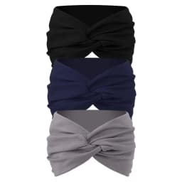 3 Pack Women’s Stretchy Non-Slip Sweat-Absorbing Yoga Headbands, Breathable Leopard Print Sports Headscarves for Running Fitness