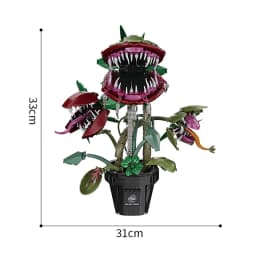 Creative Carnivorous Potted Plant Man-Eating Flower Building Blocks Home Decoration Collection MOC Bricks Toys Halloween Gift