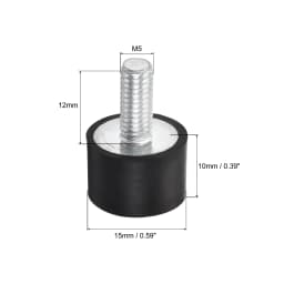 6pcs M4 M5 M6 Male Thread Rubber Shock Absorber Crash Pad Damper Bobbin Mount Isolator Rubber Mounts Vibration Isolators Type VD