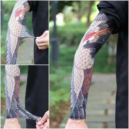Ultra thin seamle Tattoo Flower Arm For Men Women Cool Travel Cycling Elastic Scratch Resistant Sunscreen Arm Sleeves Accessorie