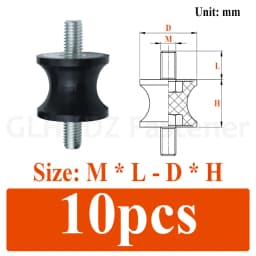 M4-M8 Male-Male Thread Rubber Shock Absorber Crash Pad GVV-Type Damper Noise Reduction Anti Vibration Isolation Mount