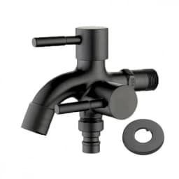 1/2" Double Outlet Faucet for Washing Machine Dual Control Water Tap One In Two Out Bidet Faucet Multi-Purpose Bathroom Sink Fit