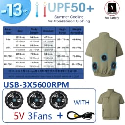 Summer 3 Fans 4 Fans Air Conditioning Cooling Vest Men Women Outdoor Jacket Sun Protection Windbreaker Travel Fishing Sports