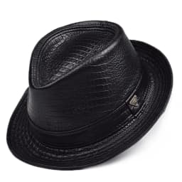 New Man High Quality Genuine Leather Cowhide Formal hat Gentleman Cow Skin Short Brim Black/Brown Top Hat Male Shows Gentleman