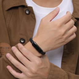 Leather Rope Bracelet for Men Boys,Black Charging Cable Wristband,Simple Convenient Jewelry Gifts