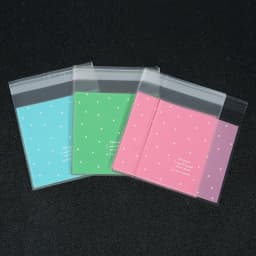 100pcs Plastic Transparent Cellophane Candy Bags Self Adhesive White Polka Dot Candy Cookie Gift Bags For Wedding Birthday Party