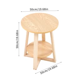 【Breeins】2-Tier Round Wooden Coffee Side Table