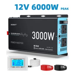U.K Plug Pure Sine Wave Power Inverter 3000W 6000W DC 12V To AC 240V Solar Panel Car RV Camping LCD Display Remote Control