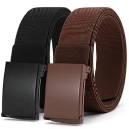 2PCS Men's and Women's Belt Military Nylon Adjustable Belt Outdoor Travel Tactical Belt, Metal Buckle Pants 125cm