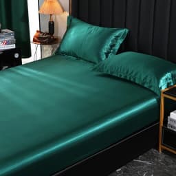 Mulberry Silk Bed Sheet Set with Fitted Sheet Flat Sheets Pillowcase Luxury Solid Color Bedding Sets Wrinkle-Free Antiallergic