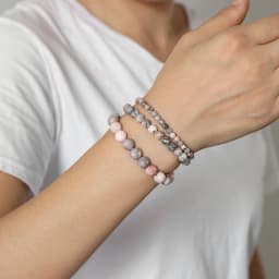 3pcs Natural Stone Amazonite Bracelet 4 6 8 mm Beads Pink Zebra Tree Agates Stretch Elastic Bracelet Set For Women Men Jewelry
