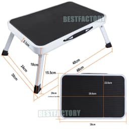 Folding Steel Step Ladder Heavy Duty Stool Seat Portable Ladder Metal Foot With Safety Non Slip Rubber For Office Garage Home