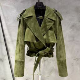 Women Casul Leather Jackets Short Windbreak Design Genuine Grained Sheep Leather Coats Lady