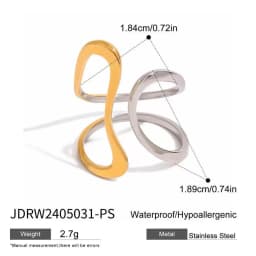 Wholesale High End Waterproof Three-dimensional M Letter Hollow Stainless Steel Finger Ring Trendy for Women Personalize Jewelry