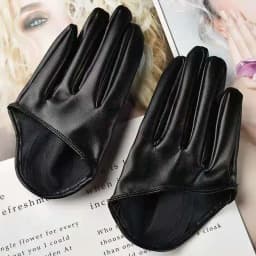Men Women's Short Design PU Leather Half Palm Motorcycle Gloves Male Female Performance Dancing Gloves R982
