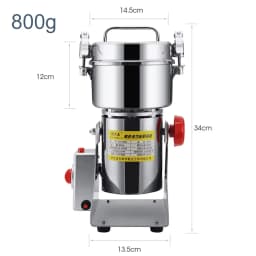 Electric Grain Grinder Stainless Steel Spice Herb Grinder Cereal Mill Flour Powder Machine for Dry Herbs Spices Coffee Corn 800G
