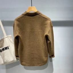 Mens Knit Cardigan Shirt Collar Open Front Solid Color Pocket Japanese Loose Fit Spring Summer