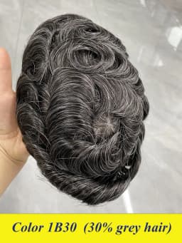 Bond--Male Hair Prosthesis Mono Lace,PU Front And NPU Back Men's Wig Durable Men's Capillary Prothesis 100% Natural Wigs For Men