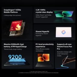 Global version Xiaomi Pad 8 Pro Snapdragon® 8s Elite chip, 11.2-inch 9200mAh battery, 3.2K clear display Xiaomi HyperOS 3