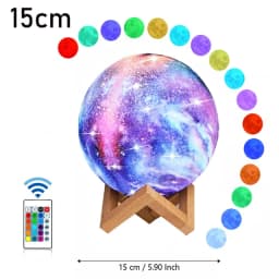 D2 3D Printing Moon Galaxy Lamp Light 16 Color Change Touch And Remote Control Kids Night Light Bedroom Room Decor As Gifts Lamp