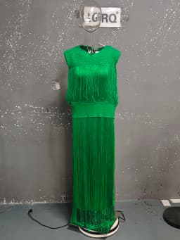 LGRQ 2026 new autumn and winter stand collar sleeveless tassels slim pullover high waist dress female vestido
