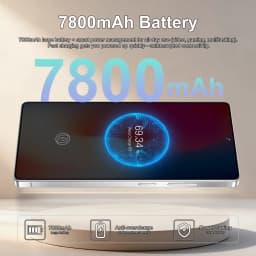 K-Touch Smartphone For C26 UltraX 5G Cell Phone 7.3 Inch 7800mAh Battery Mobile Phones Android Full Display 48MP Camera 22GB RAM 2TB ROM Face ID Unlocked 5G Dual SIM Android 15 Cell Phone with FM Radio GPS