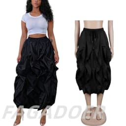 FAGADOER Casual Ruched Patchwork Lantern Sleeve Pants Women High Waist Drawstring Patchwork Pants Female Streetwear Trousers New