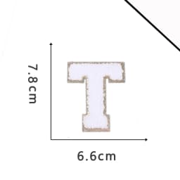 A-Z White Chenille Letter Patches Towel Sequins Clothing Patch Clothes Sew on Applique DIY Garment Hat Decor