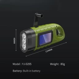 Outdoor LED Hand Pressing Dynamo Solar Crank Power Flashlight Torch Light Hand Press Crank Camping Lamp Light for Outdoor Home