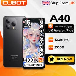 [Ship From UK] Cubot A40 Android 15 Smartphone 12GB(4+8) 256GB 6,88'' 120Hz Telephone Portable 5100mAh NFC/GPS 4GMobile Phones