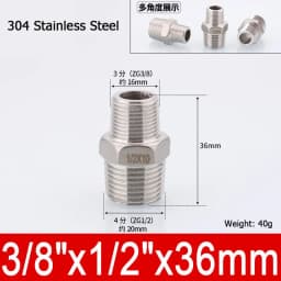 1-10pcs Nipple Connector 1/8"1/4"3/8" 1/2" 3/4"1" Stainless Steel Double Male Thread Equal/Reducing Connector Length 30-100mm