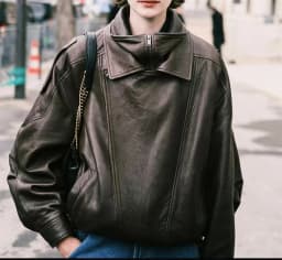 Guobioziy 2026 Fall New Women's Jacket 2026 Fall New Release Loose Faux Leather Biker Jacket Parka European and American Style