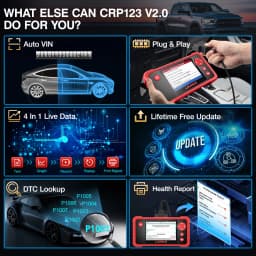 2026 LAUNCH X431 CRP123 V2.0 OBD2 Scanner Engine/ABS/SRS/Transmission Diagnostic Scan Tool ,3 Reset Automotive tools