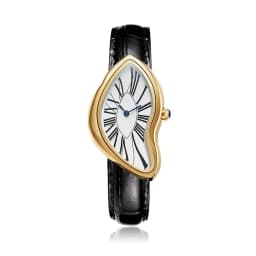 Surrealist Art Melting Clock Watch Unique Soft Time Quartz Wristwatch with Leather Band Creative Fashion Watch for Men Women