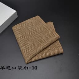 23*23CM New Vintage Wool Pocket Square Plaid Black Handkerchief Men's Business Suit Tie Accessories Scarf Hankies Tuxedo Cravat