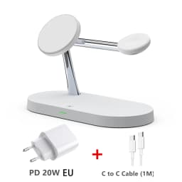 3 in 1 Magnetic Wireless Charger For iPhone 16 15 14 13 12 Fast Charging Station for Apple Watch 10 9 8 7 6 5 4 Airpods 2 3 Pro