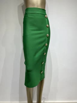New Arrival Women Button Black Blue Red Bodycon Bandage Skirt 2024 Designer High Waist High Street Party Club Pencil Skirt 75cm