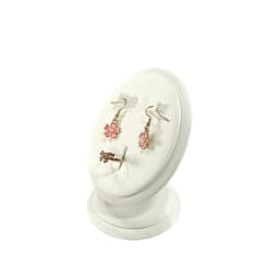 White PU Leather Jewelry Display Stand for Rings Earrings Necklaces - Store Window Counter Showcasing Rack for Jewelry Props