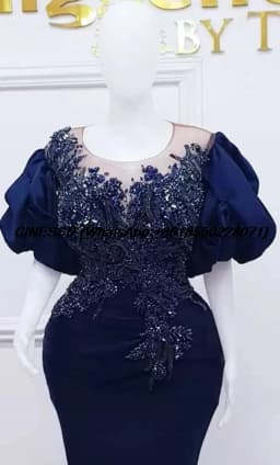 Plus Size Arabic Aso Ebi Navy Blue Mermaid Prom Dresses Lace Beaded Crystals Evening Formal Party Birthday Gowns Customized 2025