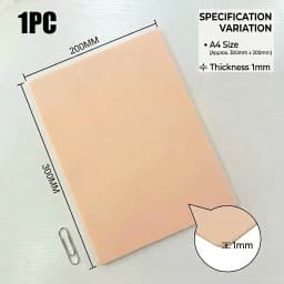 A4 Size Tattoo Practice Skin 3/1mm Double Side Silicone Permanent Makeup Eyebrow Synthetic Leather Training Fake Skin Accessory
