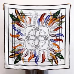 Feathers Print 100% Silk Scarf Neckerchief Double Sided Printing Womens Luxury 90 Silk Bandana Scarf Shawl Poncho
