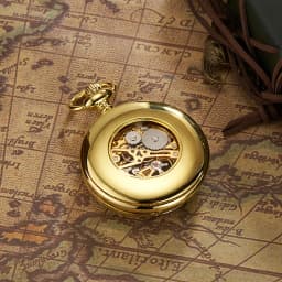Luxury OYW Hand Winding Mechanical Silver Men Pocket Watch Skeleton Dial Steel Necklace Chain Pendant Vintage Dress Fob Watches
