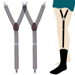1 Pair Men Shirt Stay Adjustable Shirts Holder Y Shape Leg Thigh Suspender with Non-slip Locking Clips Men Tucker Garters Strap