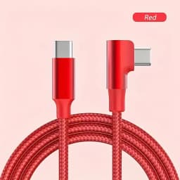 90 Degree PD 100W USB C Fast Charging Braided Cable For iPhone 15 16 17 Samsung Huawei Honor Xiaomi Redmi POCO Type C to Type C