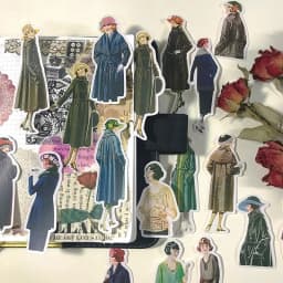 Stickers 25pcs Light Retro Salt Hand Account Material Stickers Vintage European Girls Noble Characters Kids Toys Waterproof