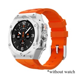 Luxury Modification Kit for Samsung Galaxy Watch 8 Ultra 2025 Carbon Case Rubber Strap for Galaxy Watch 7 Ultra 47mm Accessorie