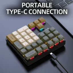 K33 Wired Mechanical Numeric Keypad With Multi-color Lights Suitable for Finance, Business, 33-Key Laptop Numeric Keyboard