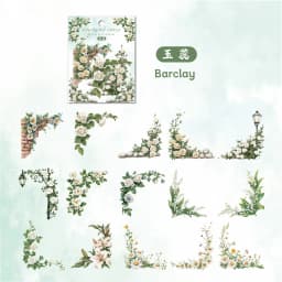30 pcs Flowers Corner Stickers Retro Hollowed Out Frames Sticker Pack Collage Journal Scrapbooking Material Office Stationery