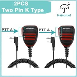Baofeng UV-5R Microphone Shoulder Speaker 2 Pins for Walkie Quansheng uv-k5 uv-k6 UV-5R/UV-82/UV-16/TH UV8000D Two Way Radio